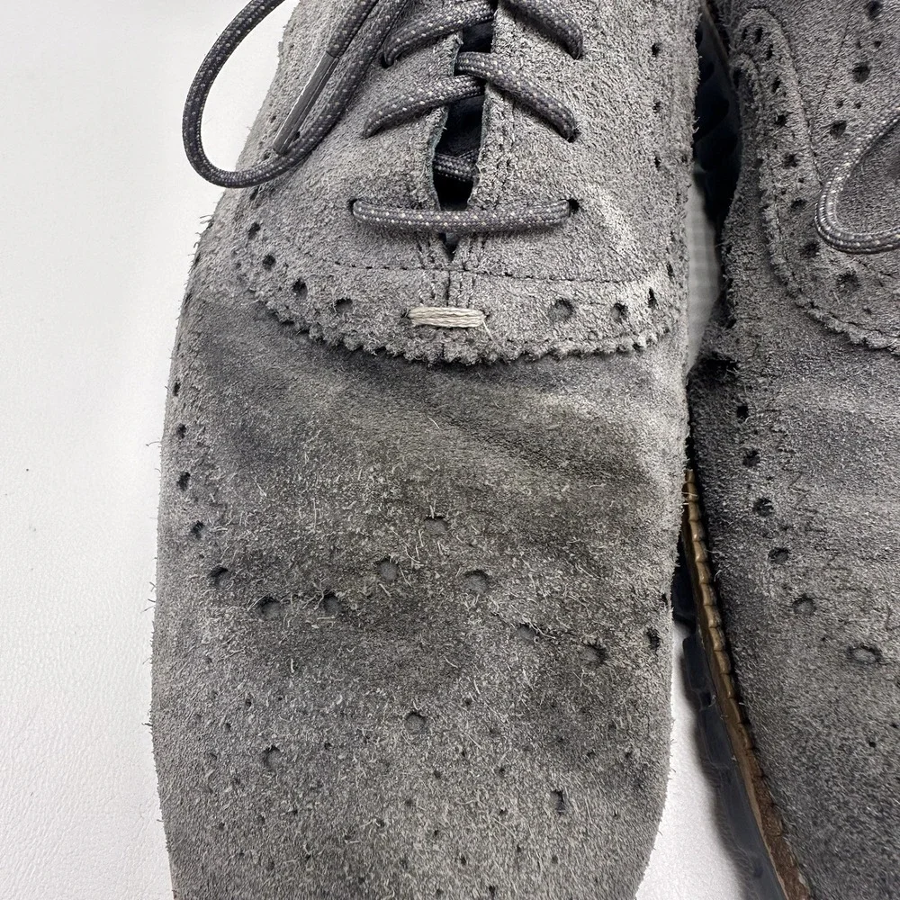 Cole Haan ZeroGrand‎ Wingtip Oxford Shoes Men Size 11M Gray Suede